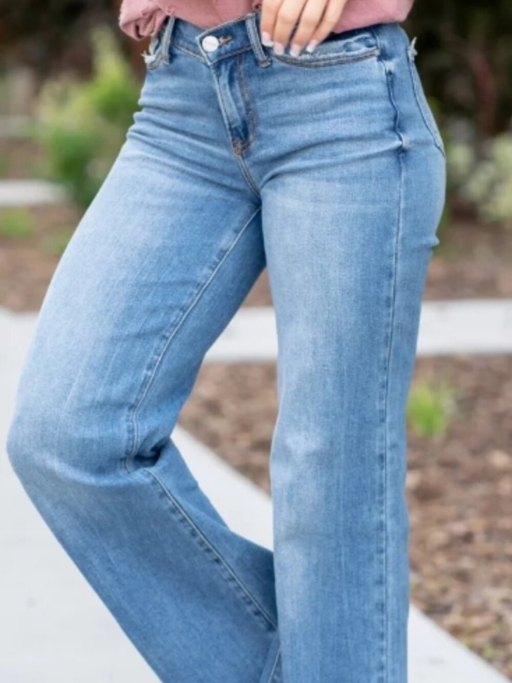 RISEN JEANS - DIPPED V WIDE LEG JEANS - RDP5276